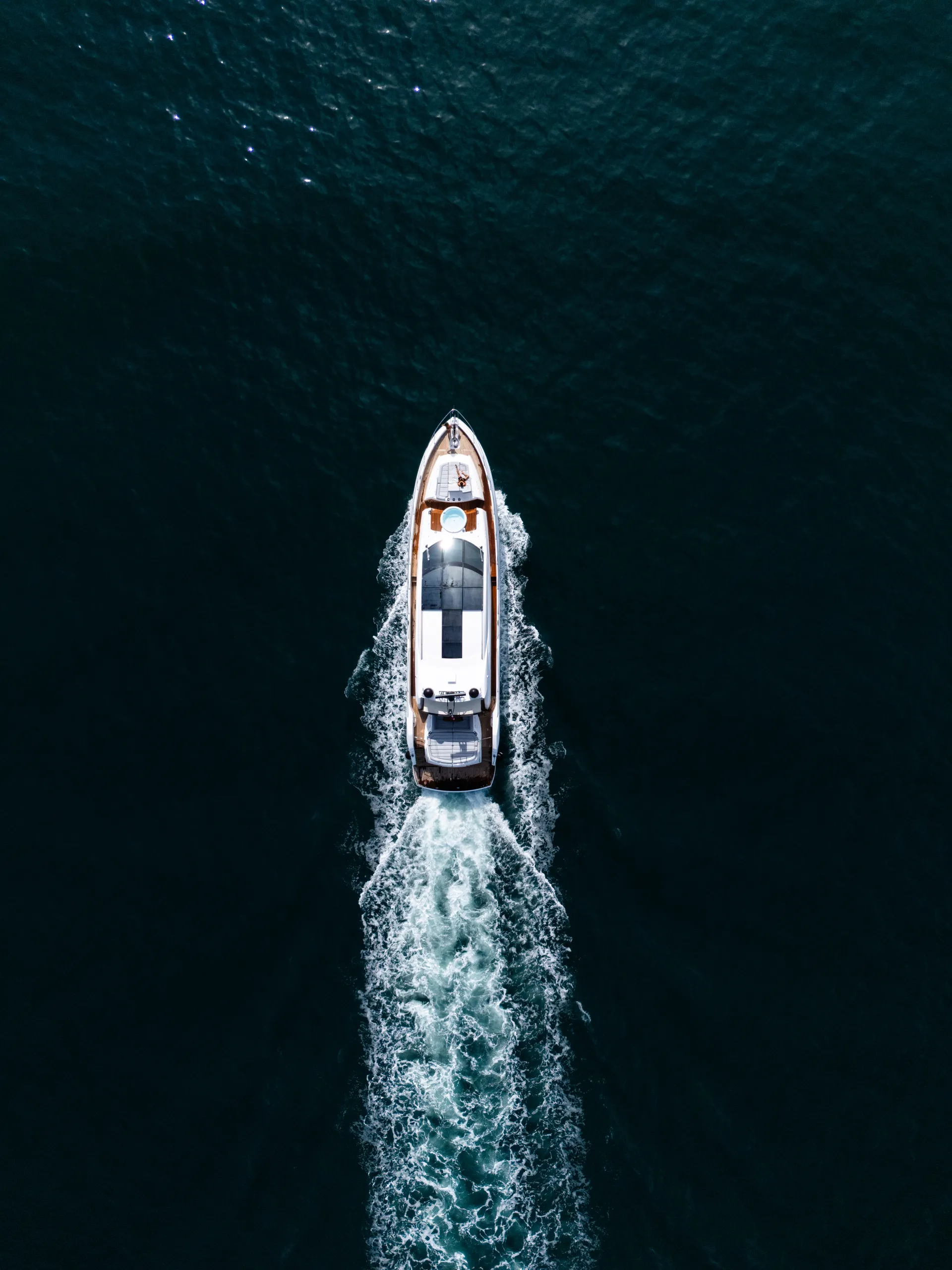 Aerial view of Sunseeker 82 yacht in Costa Rica waters