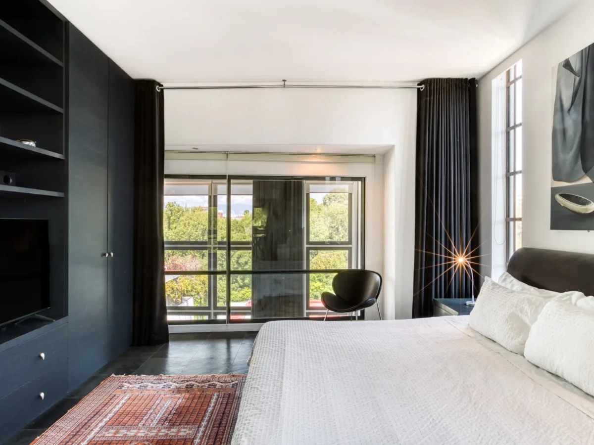 Terrace of the central Condesa penthouse, a walkable boutique World Cup base in Mexico City